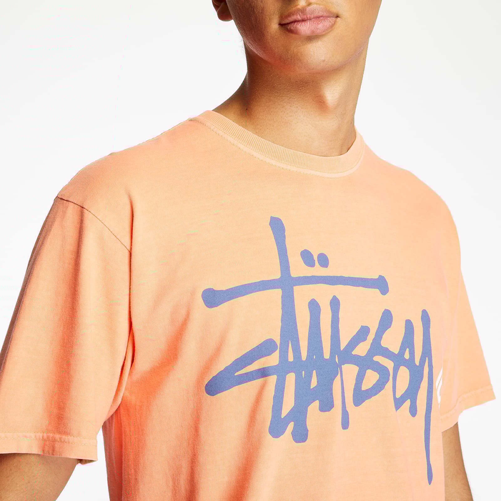 Camisetas Stüssy Basic Logo Pig. Dyed Tee Neon Orange