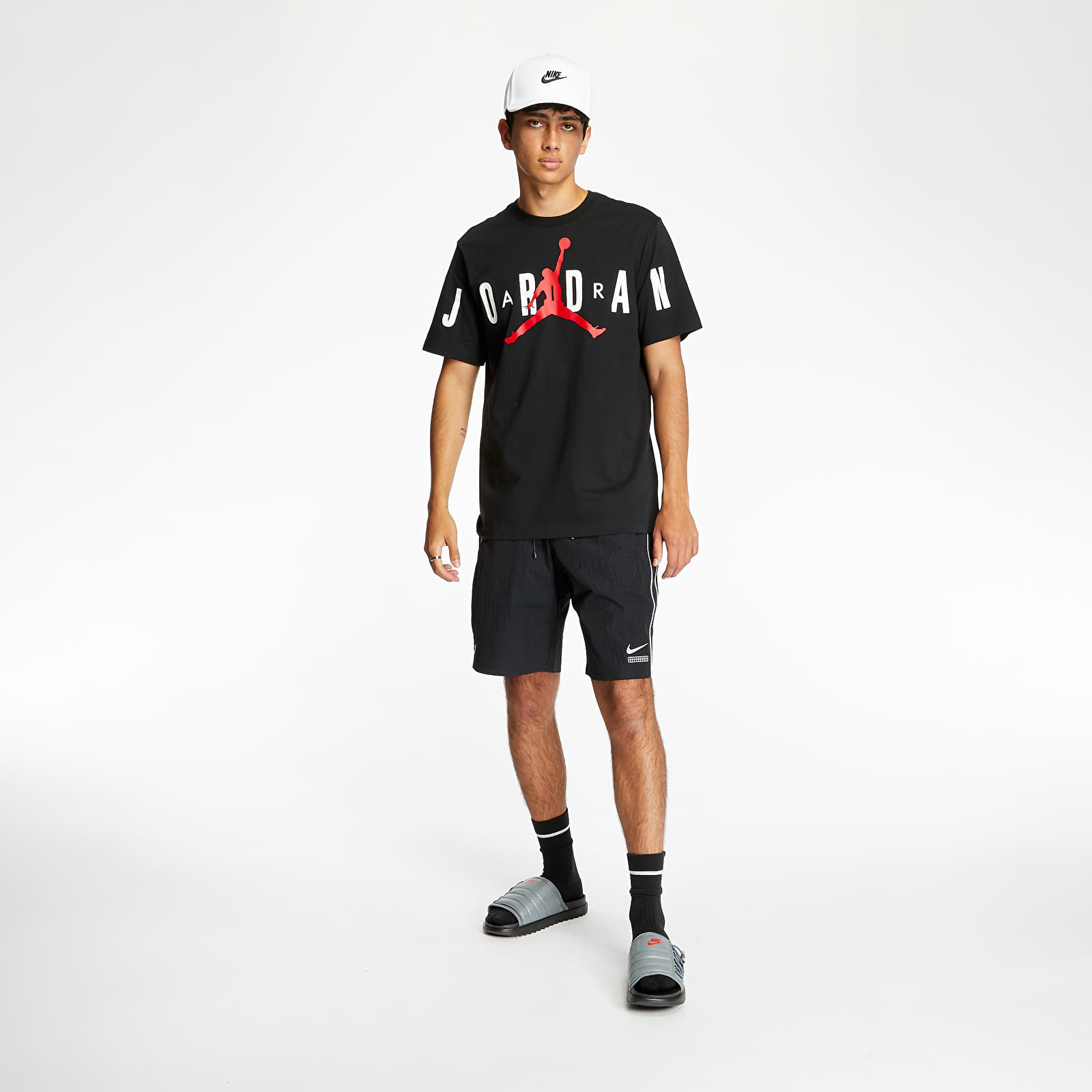 Marškinėliai Jordan Brand Stretch Tee Black/ White/ Gym Red