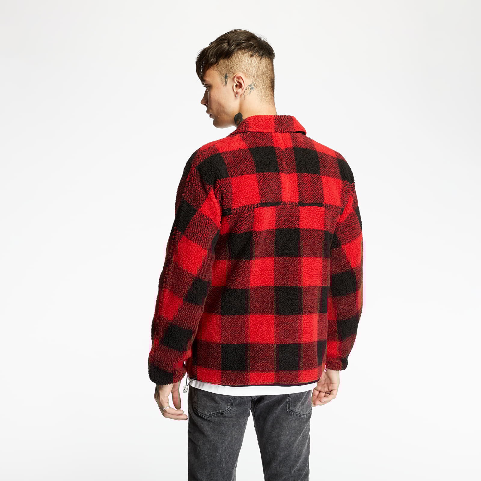 Giacche Billionaire Boys Club Fleece Check Zip Shirt Red