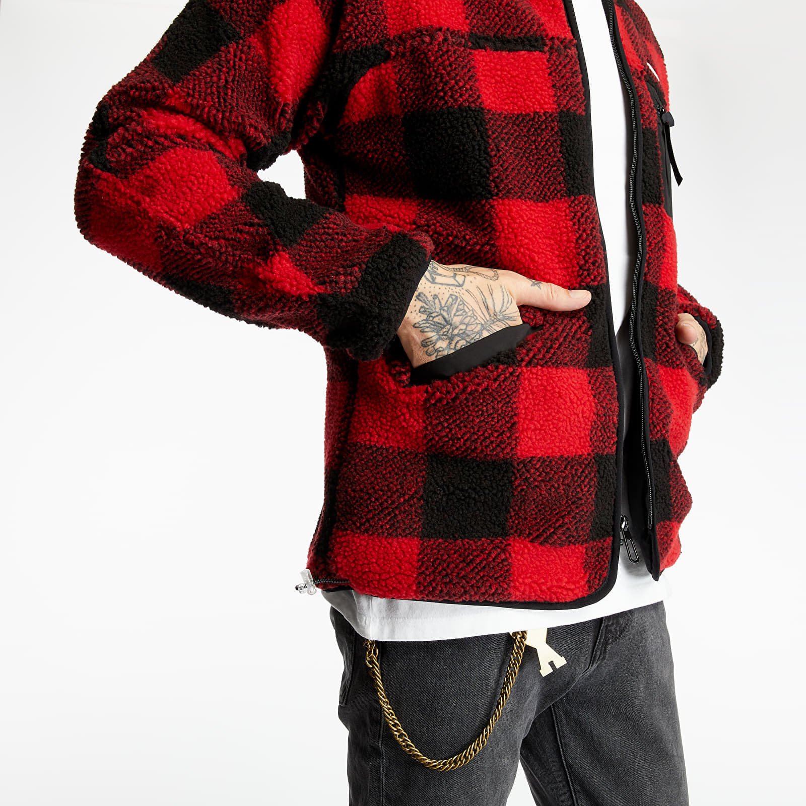 Giacche Billionaire Boys Club Fleece Check Zip Shirt Red