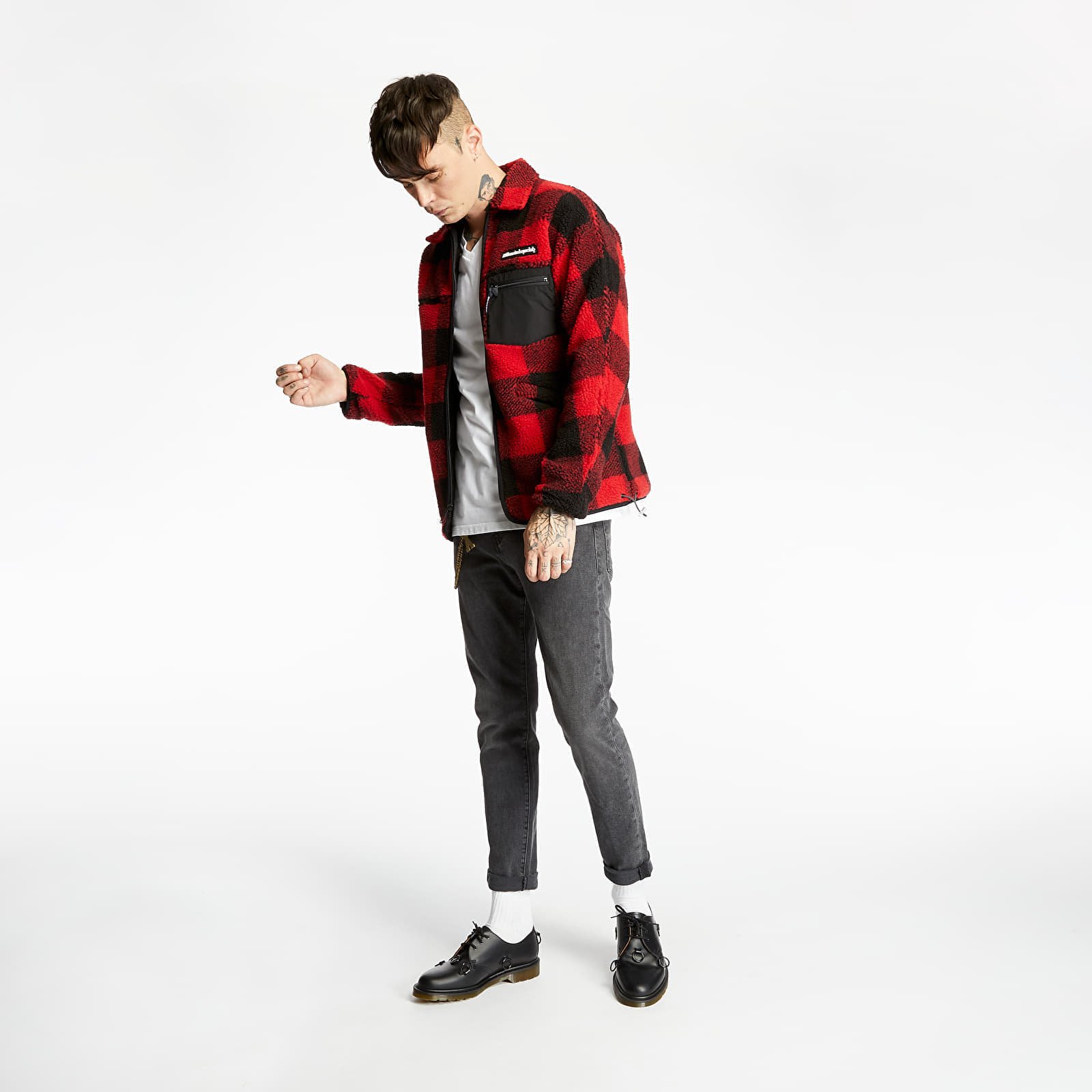 Giacche Billionaire Boys Club Fleece Check Zip Shirt Red