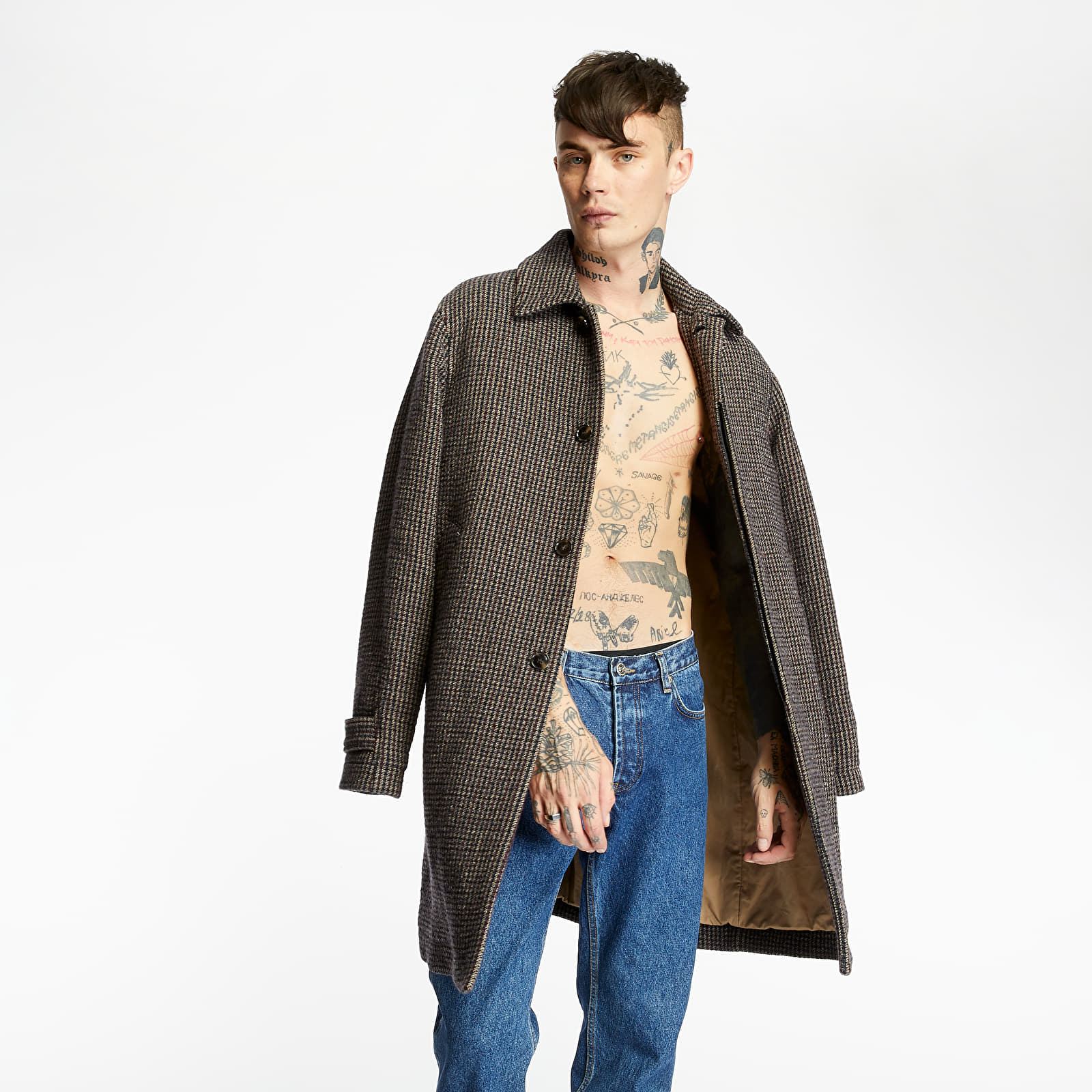 Płaszcze WOOD WOOD Didrik Coat Grey Check