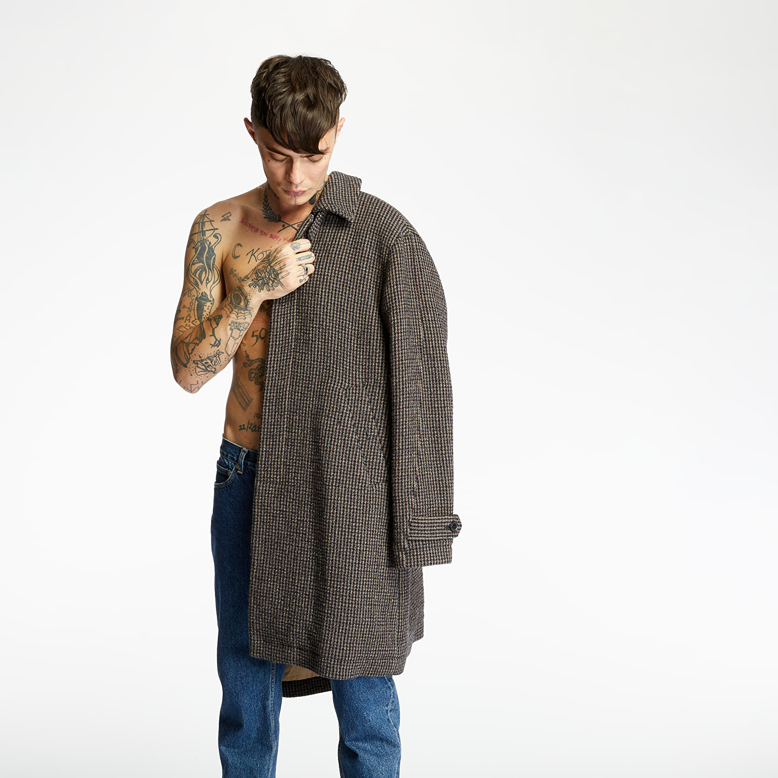 Płaszcze WOOD WOOD Didrik Coat Grey Check