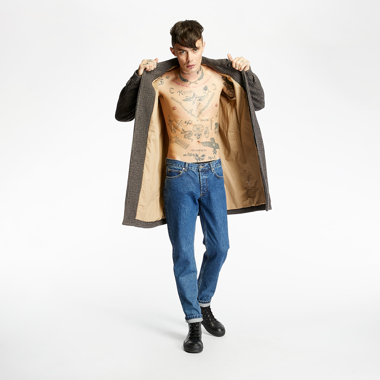 Płaszcze WOOD WOOD Didrik Coat Grey Check