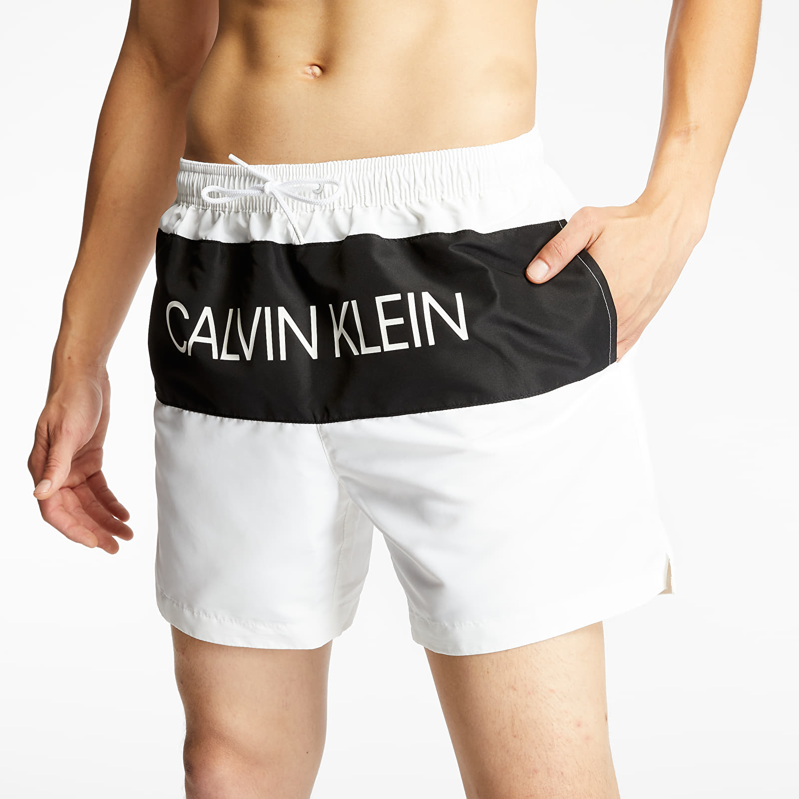 White calvin hotsell klein swim shorts