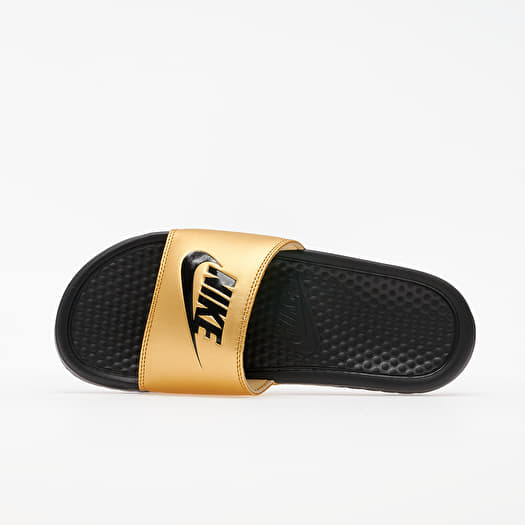 nike benassi gold black
