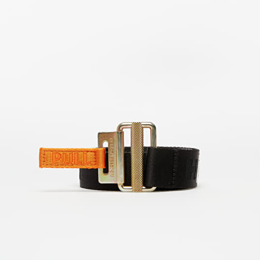 Ceintures HERON PRESTON Tape Mini Buckle Belt Black Gold Footshop