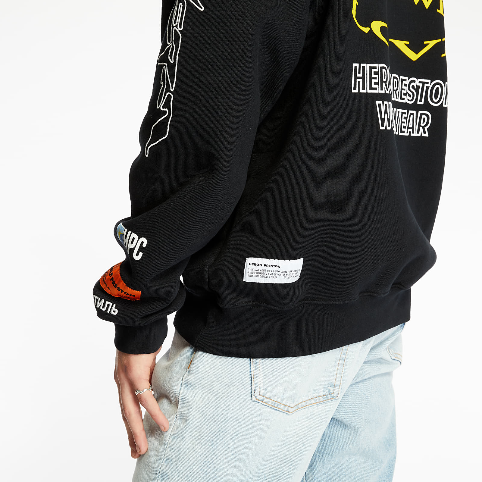 Hoodies and sweatshirts HERON PRESTON Plain Collage Hoodie Black