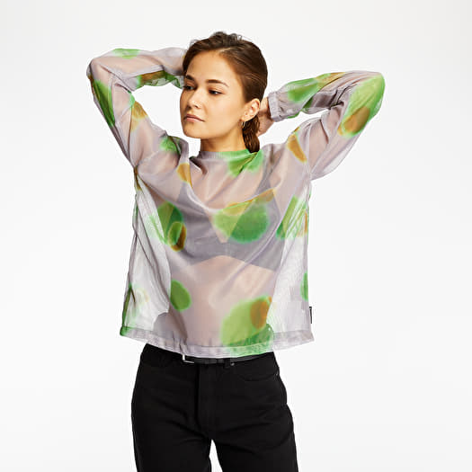 T shirts Stussy Printed Longsleeve Mesh Tee Grey Multi Footshop