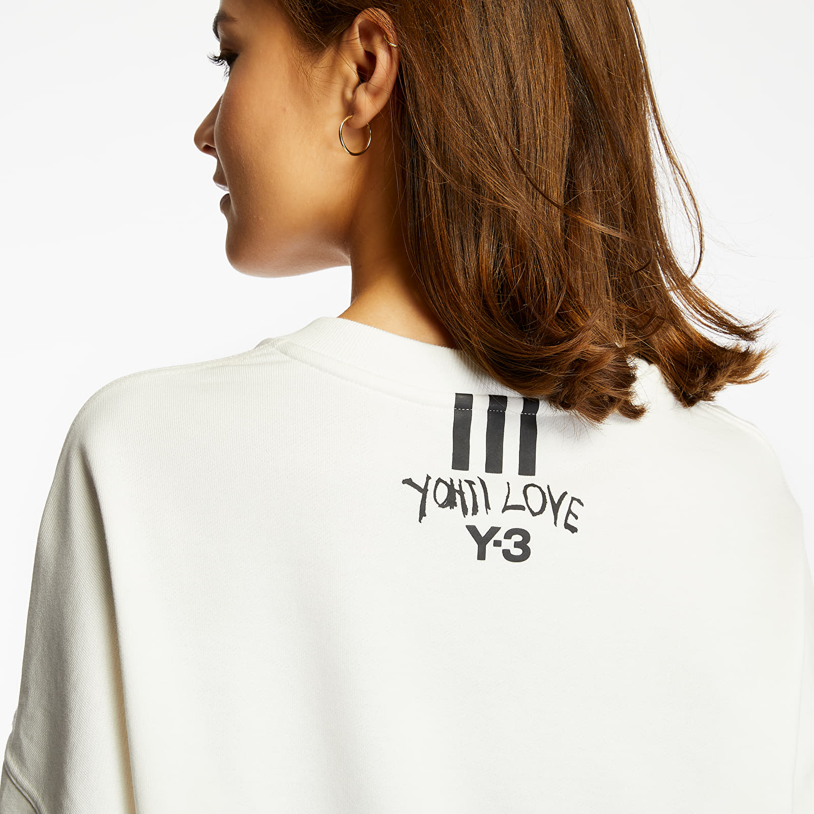 Mikiny Y-3 Yohji Love Crewneck White