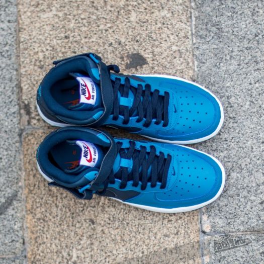 Frauen Nike Air Force 1 Mid GS Obsidian Obsidian Brigade Blue White Footshop