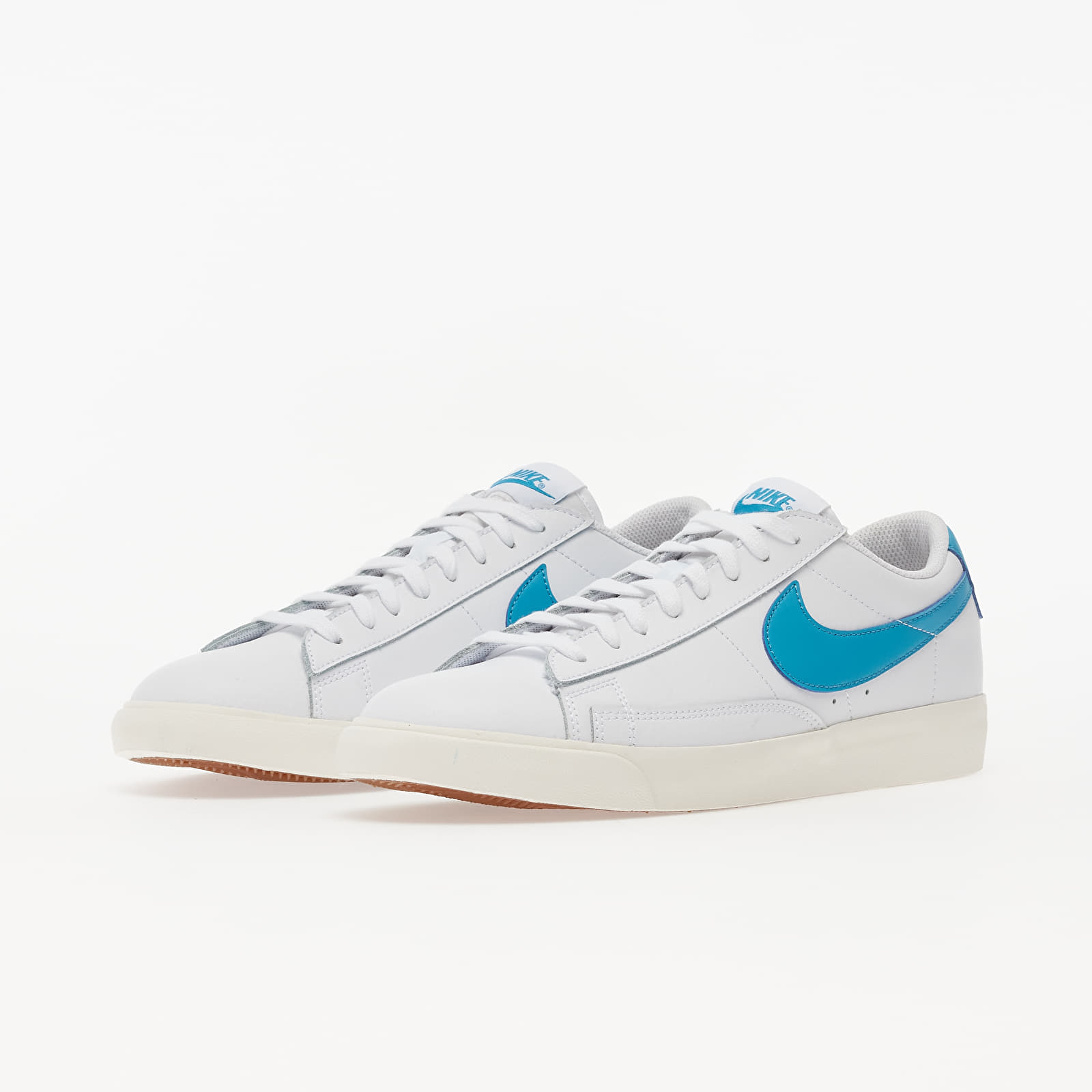 Sko til mænd Nike Blazer Low Leather White/ Laser Blue-Sail