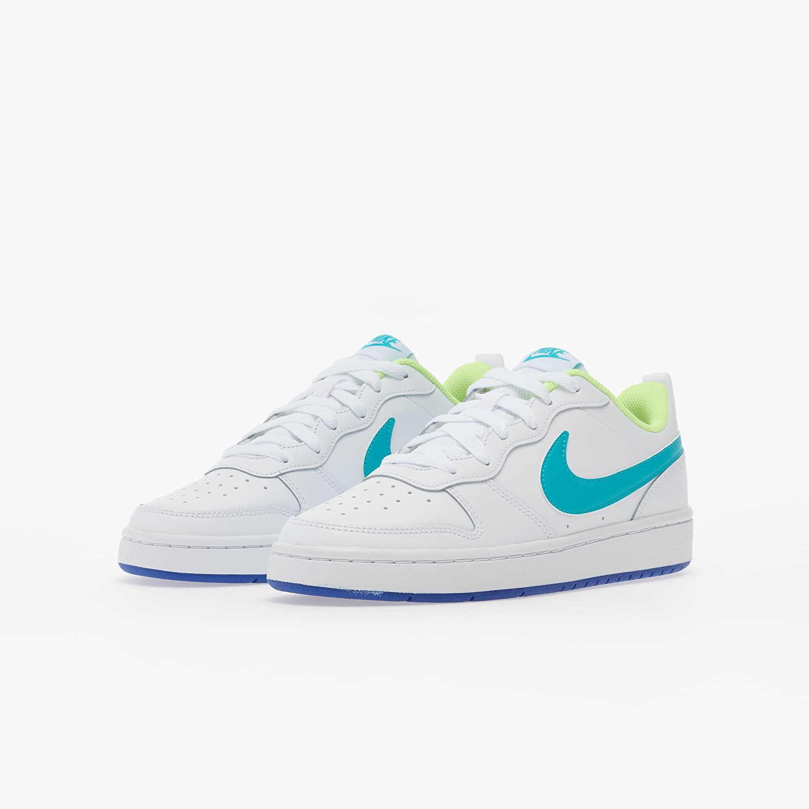 Laste tossud ja kingad Nike Court Borough Low 2 (GS) White/ Oracle Aqua-Hyper Blue-Ghost Green