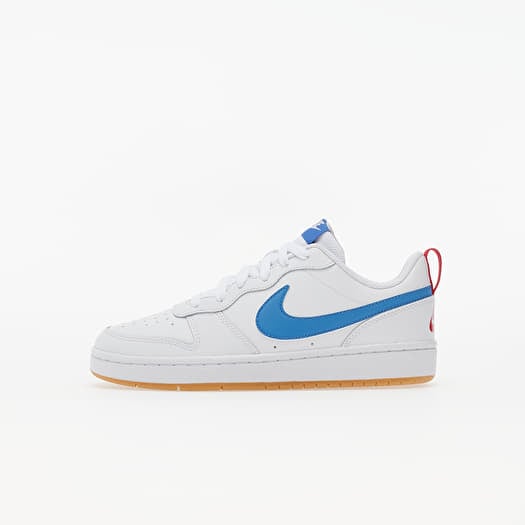 Kids sneakers and shoes Nike Court Borough Low 2 GS White Pacific Blue University Red Footshop