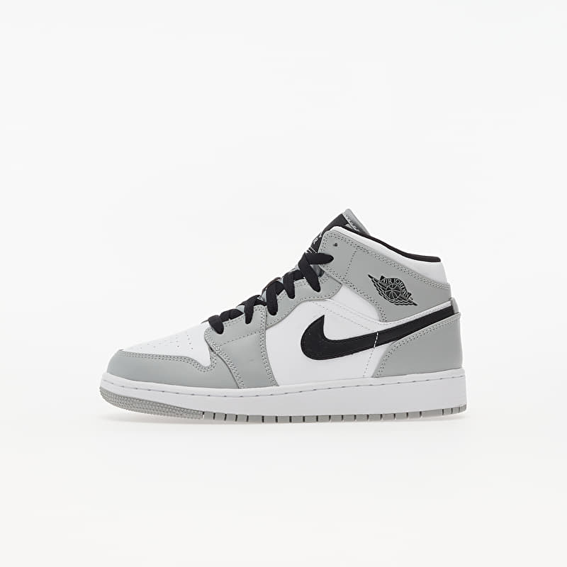 Jordan Air 1 Mid (GS) Lt Smoke Grey/ Black-White