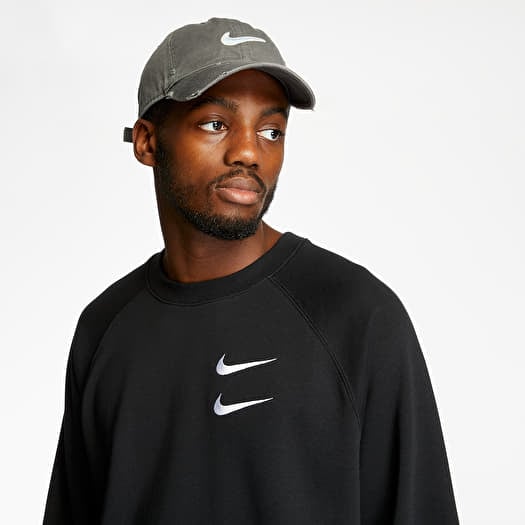 Hoodies and sweatshirts Nike Sportswear Swoosh Ft Crewneck Black White Footshop