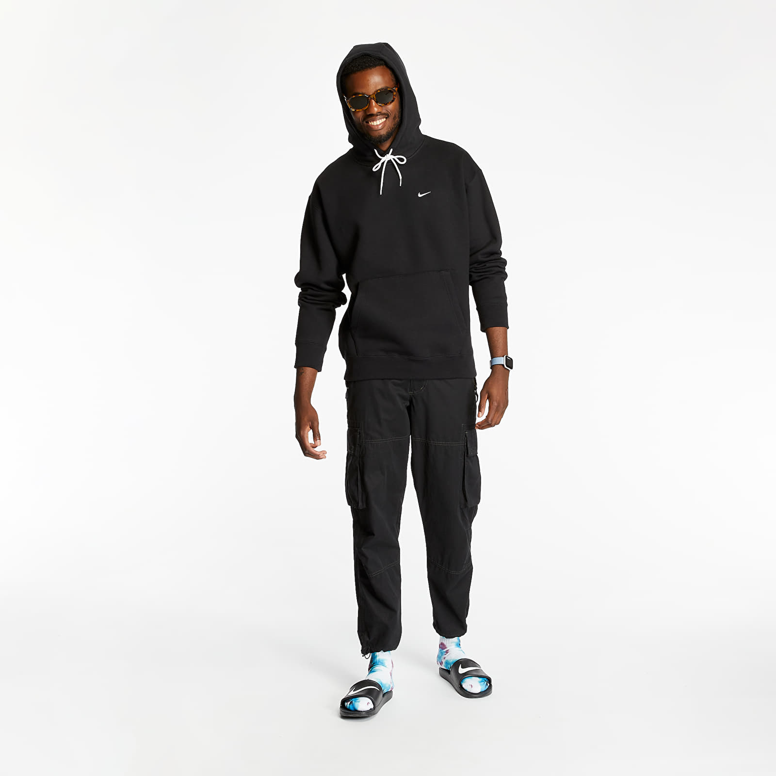 Суичърти NikeLab Fleece Hoodie Black/ White