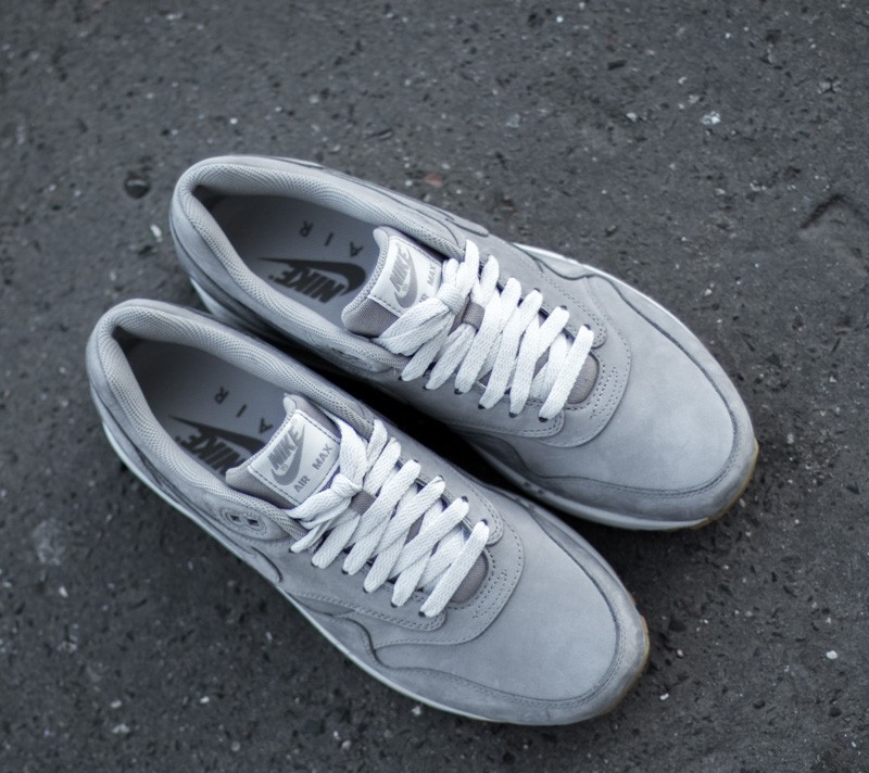 Men s shoes Nike Air Max 1 LTR Premium Medium Grey Medium Grey