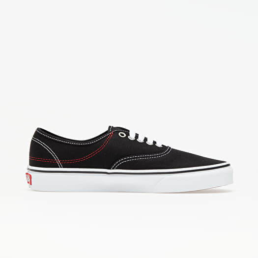Vans authentic true red hotsell & black skate shoes