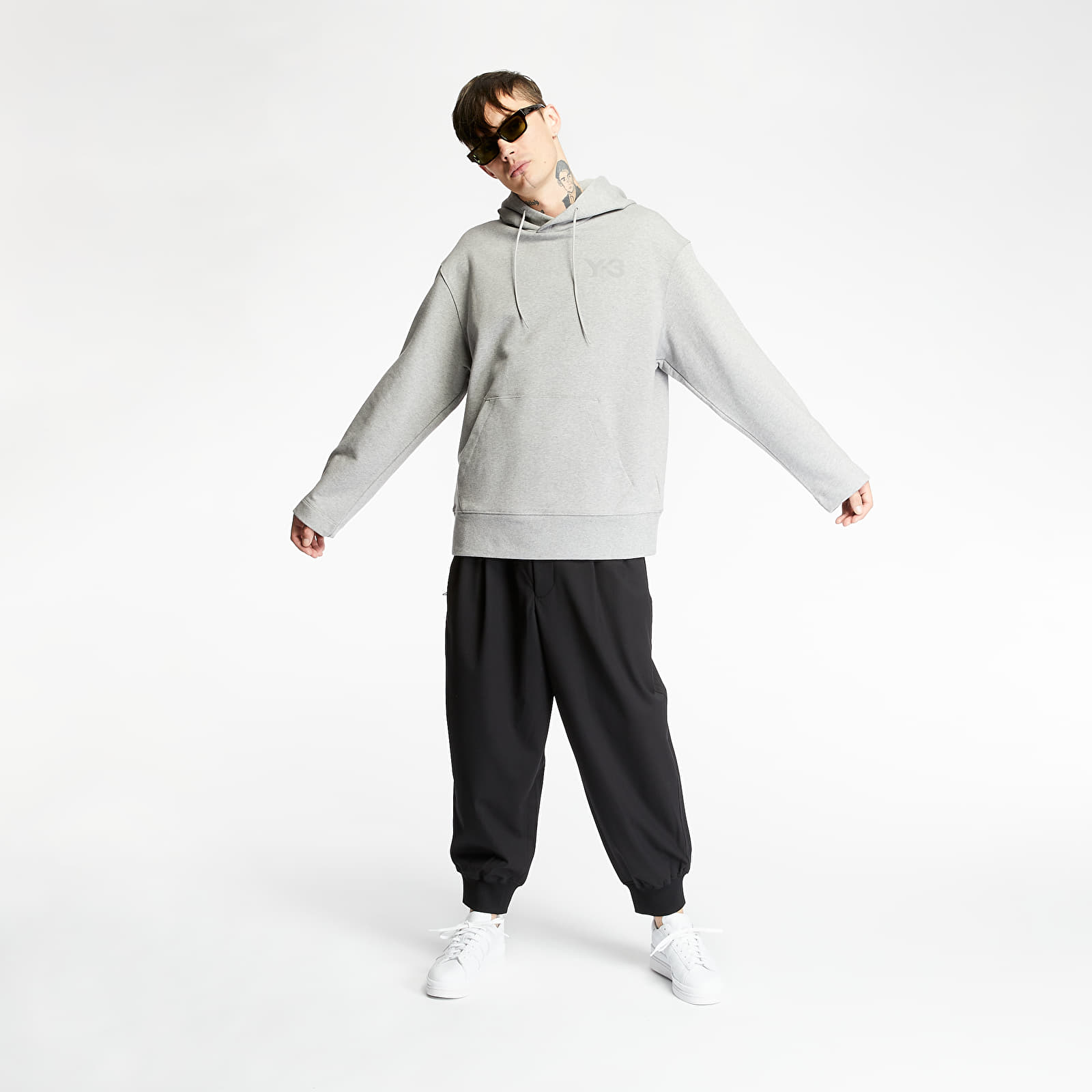 Bluzy Y-3 Classic Chest Logo Hoodie Medium Grey Heather