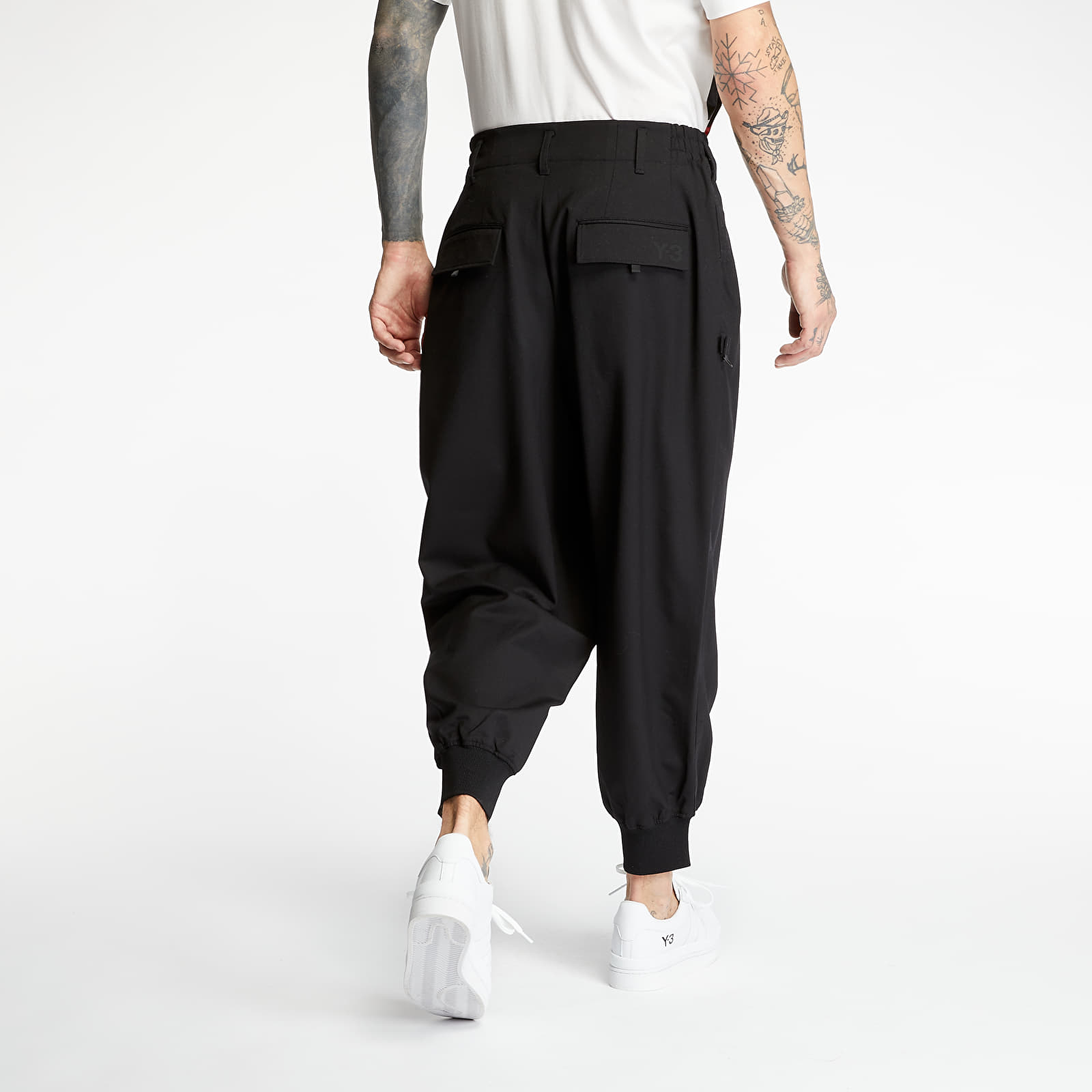 Pants Y-3 Classic Refined Wool Stretch Cuffed Pants Black