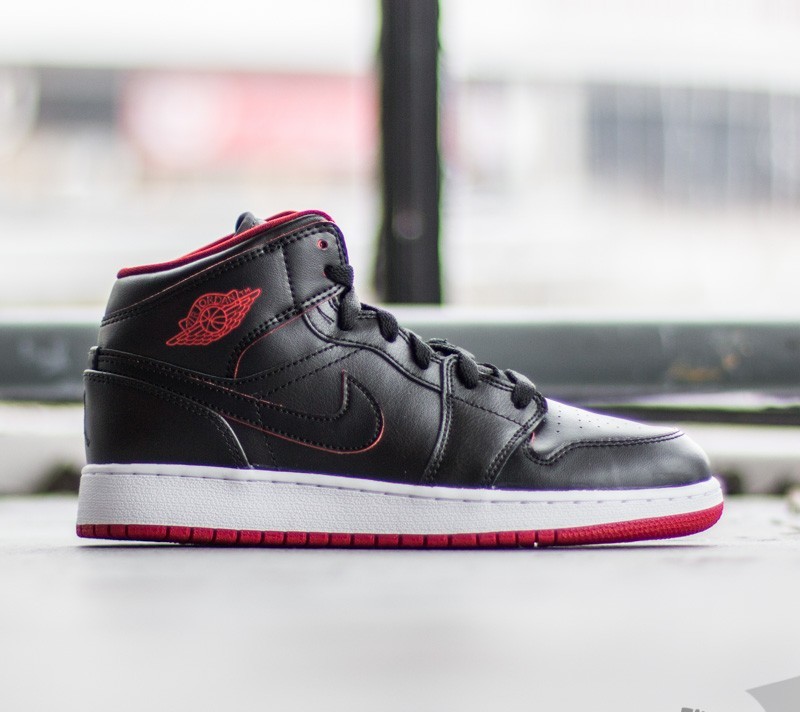 Air jordan 1 mid womens lifestyle shoe (white/red/black) store