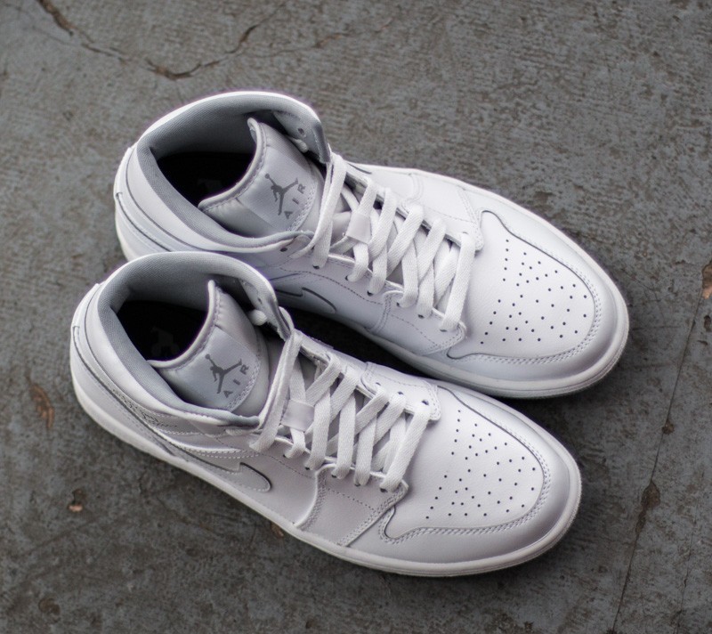 Men's shoes Air Jordan 1 Mid White/ White- Wolf Grey
