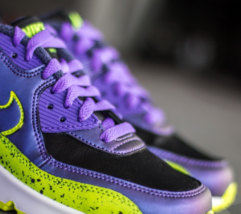 Damen Sneaker und Schuhe Nike Air Max 90 FB (GS) Hyper Grape/ Volt-Black-White