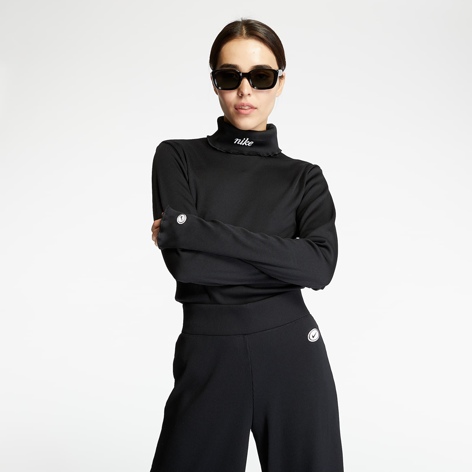 Trička Nike Sportswear Ribbed Long-Sleeve Tee Black