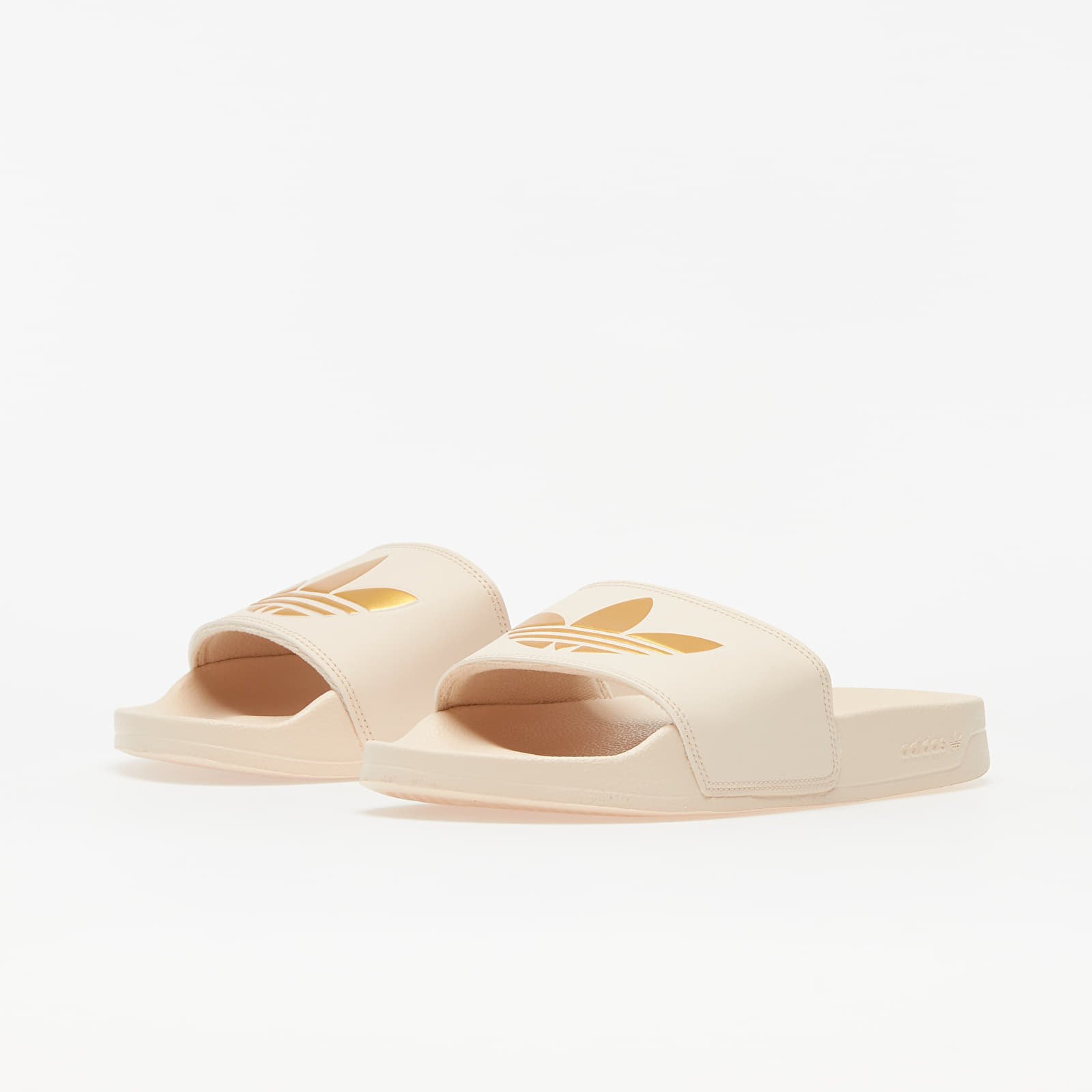 Gold adidas hotsell slides womens