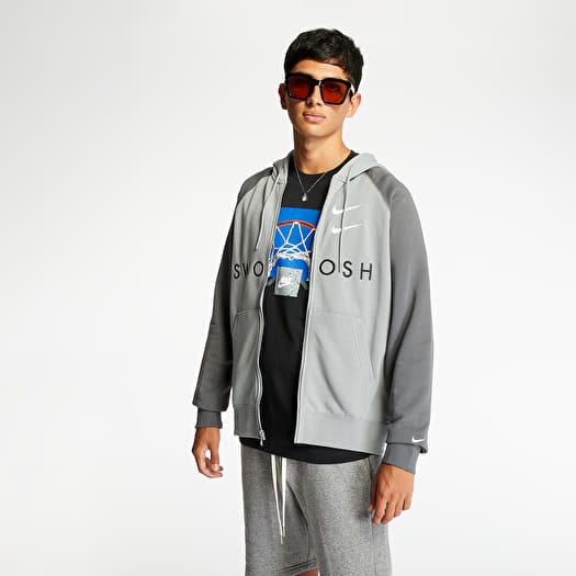 Nike sportswear swoosh hoodie grey best sale