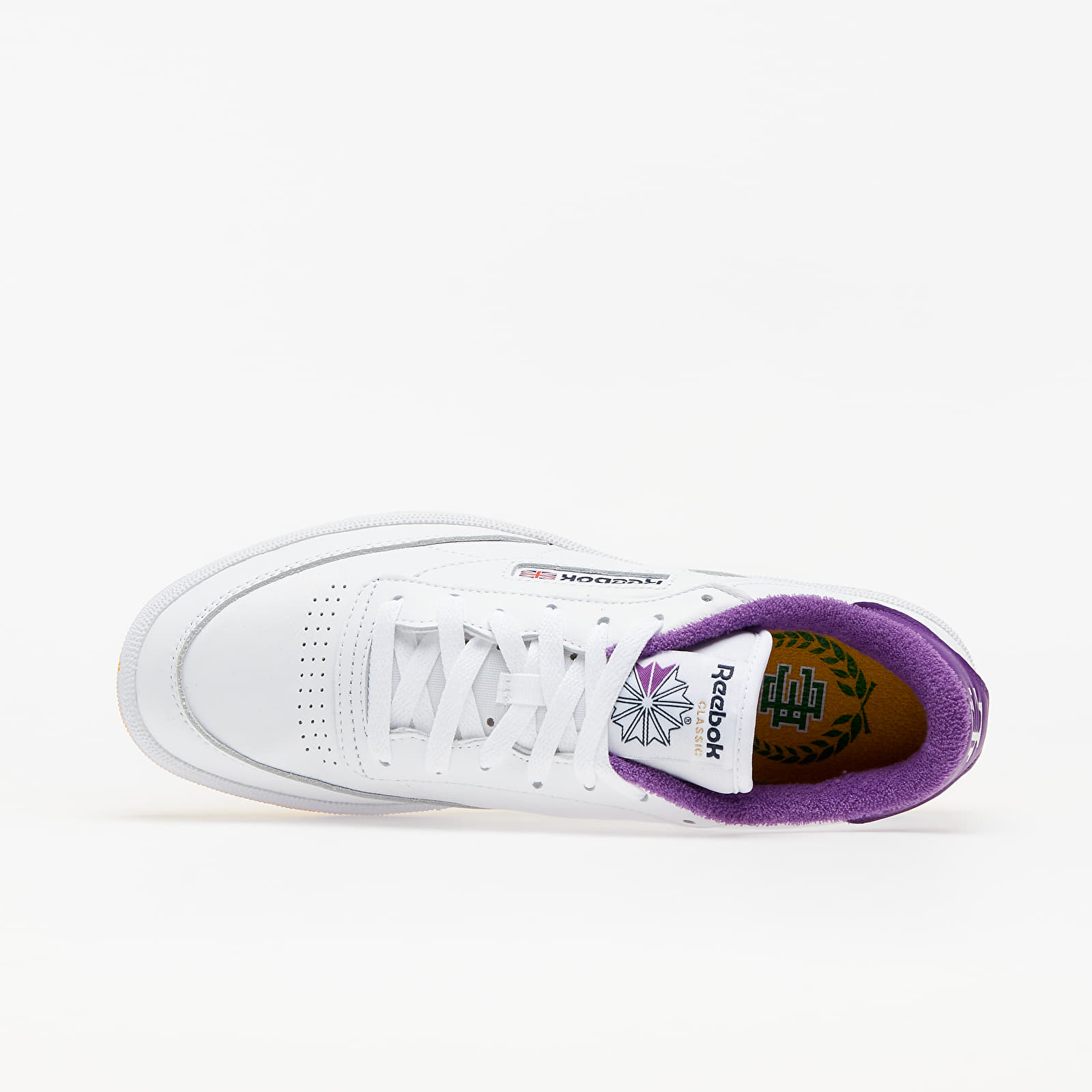Zapatillas Hombre Reebok x Eric Emanuel Club C 85 White/ Regal Purple/ Retro Yellow