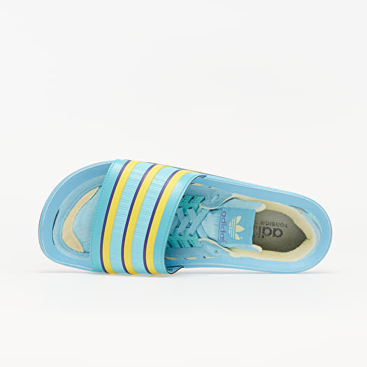 adidas Adilette Premium Light Aqua/ Bright Yellow/ Purple  display picture 1