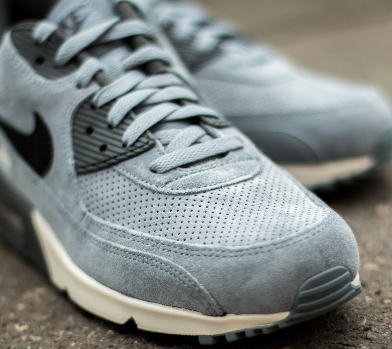 Herren Sneaker und Schuhe Nike Air Max 90 Leather Premium Blue Graphite/ Black- Anthracite