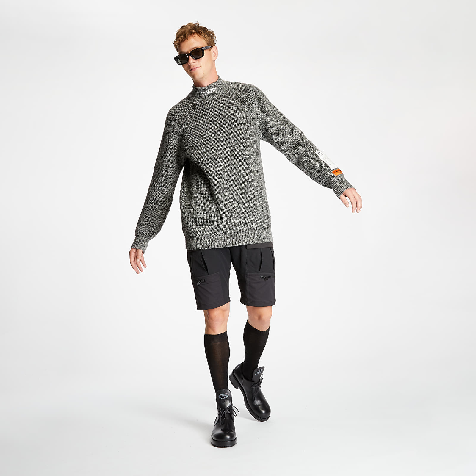 Sweaters HERON PRESTON Chunky Turtleneck Grey Melange