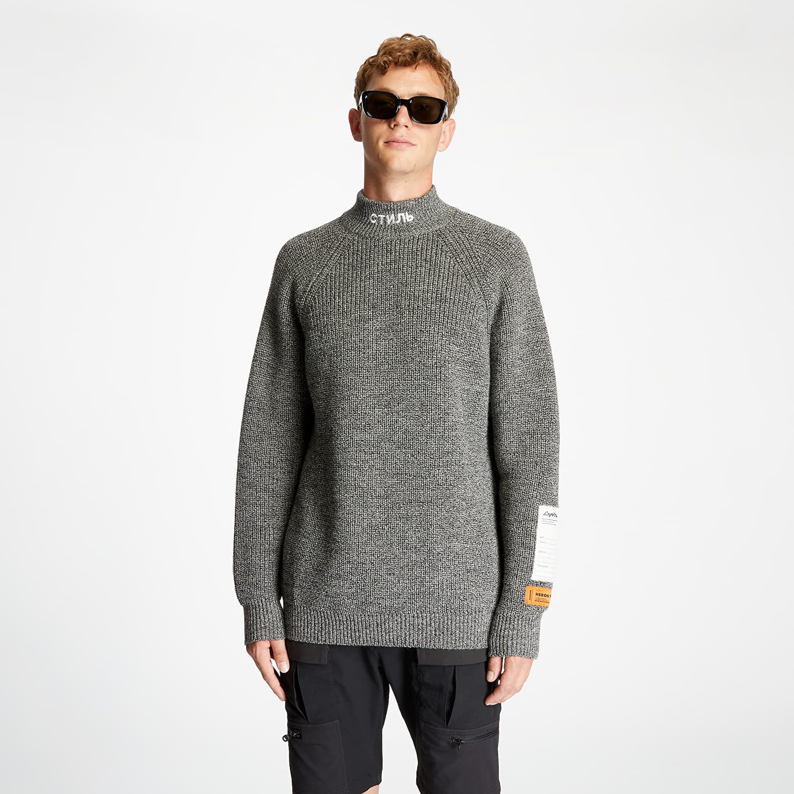 Sweaters HERON PRESTON Chunky Turtleneck Grey Melange