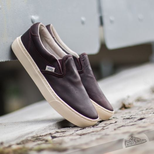 Vans leather slip on brown online