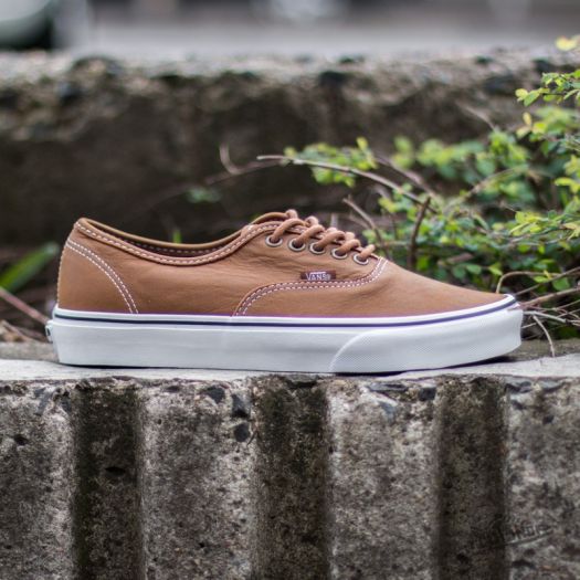 Vans brown leather sneakers hotsell
