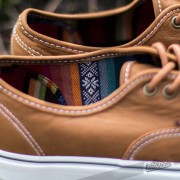Mens brown leather vans clearance