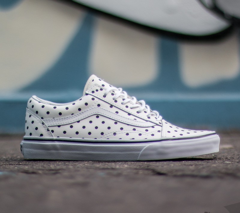 Zapatillas mujer Vans Old Skool Leather Polka Dots White
