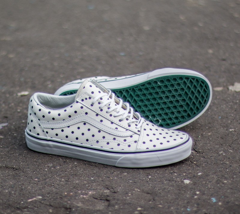 Zapatillas mujer Vans Old Skool Leather Polka Dots White
