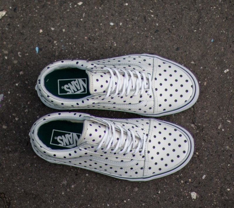 Zapatillas mujer Vans Old Skool Leather Polka Dots White