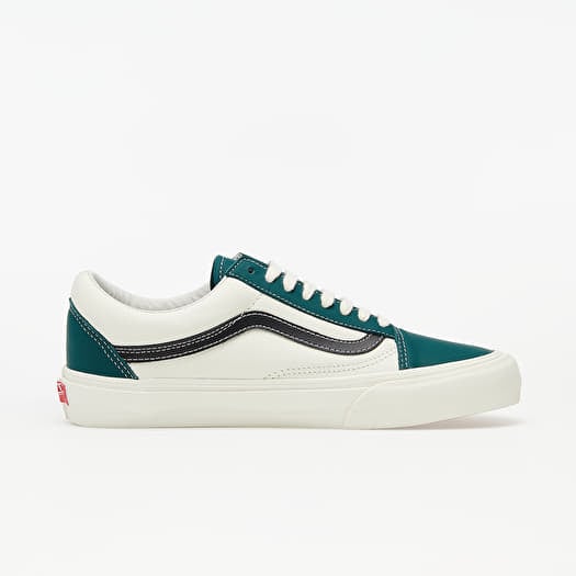 Men s shoes Vans Vault Old Skool LX Leather Evergreen Marshmallow Footshop