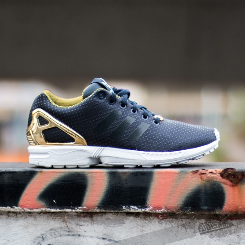 フェローズ 2023 GOLDEN-F NAVY✖️COLOR 42XL Women's shoes adidas ZX FLUX W Legink/ Legink/ Gold Metal (S81610