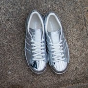 Adidas originals superstar shop 80's silver metallic trainers