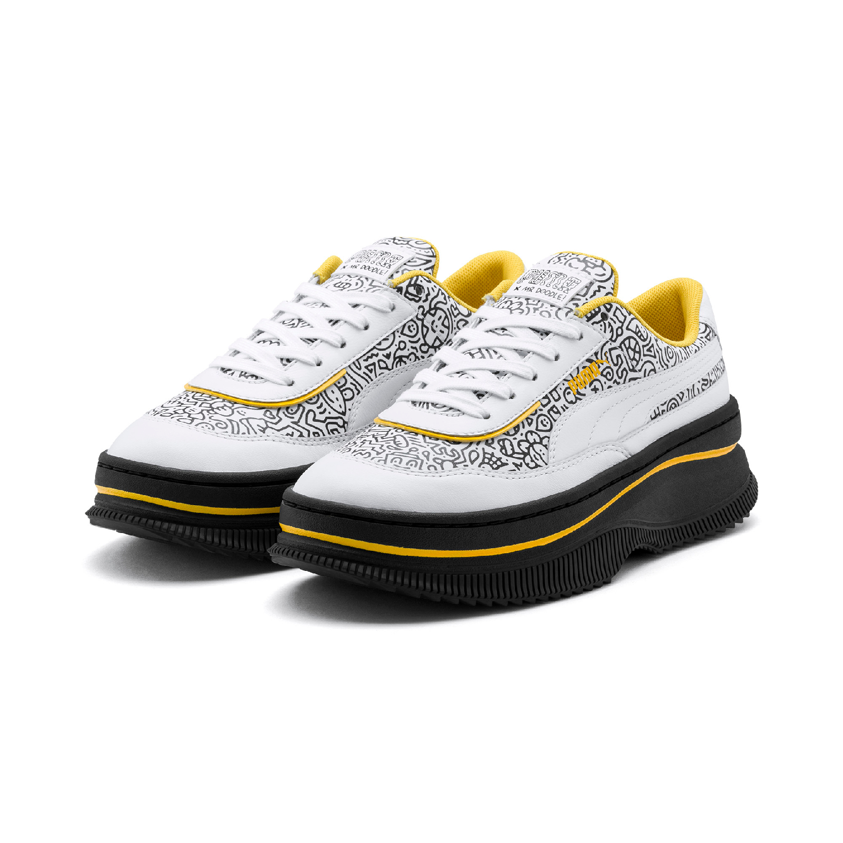 Naiste jalatsid Puma DEVA MR DOODLE Puma White-Black-C. Yellow