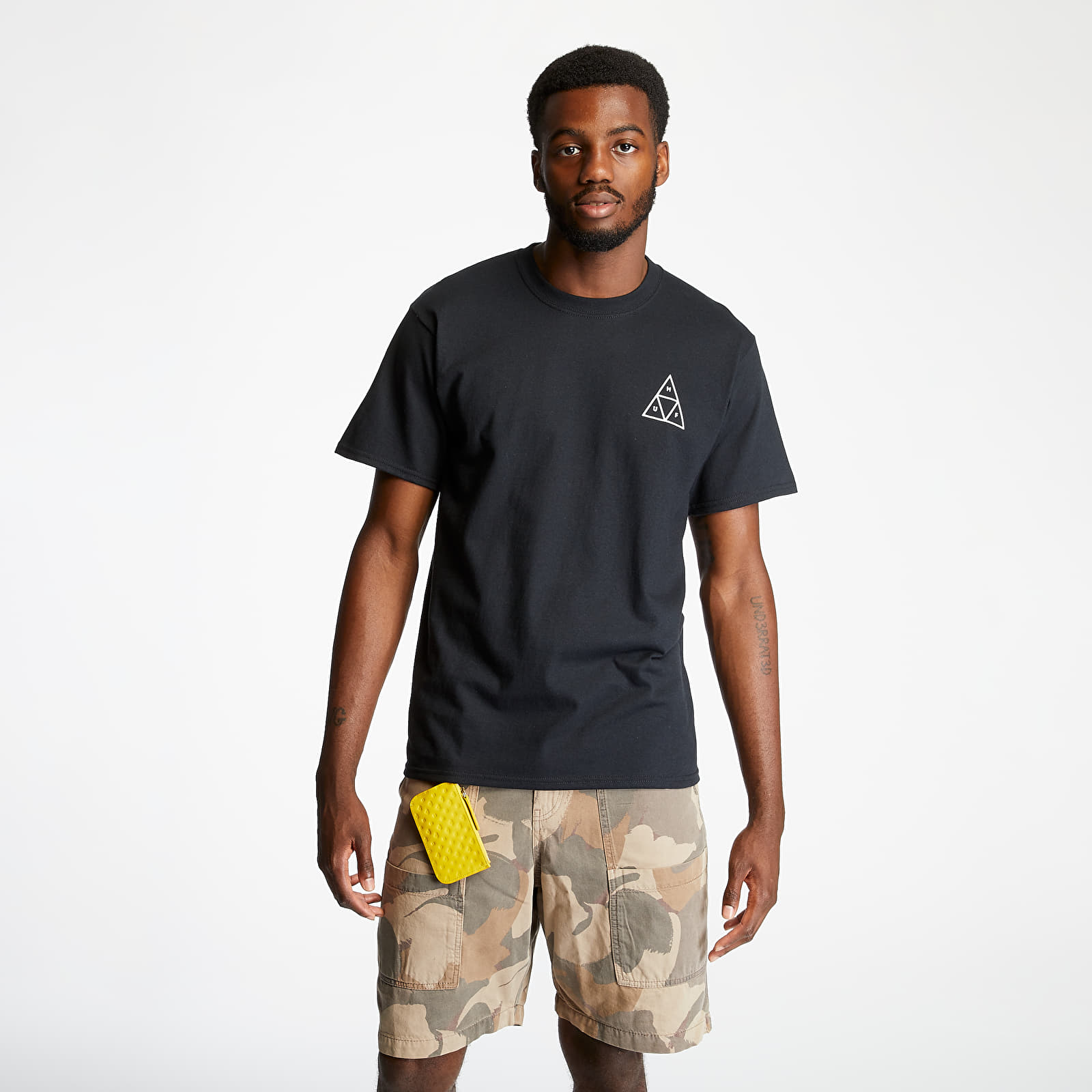 T-Shirts HUF Essentials Triple Triangle Tee Black