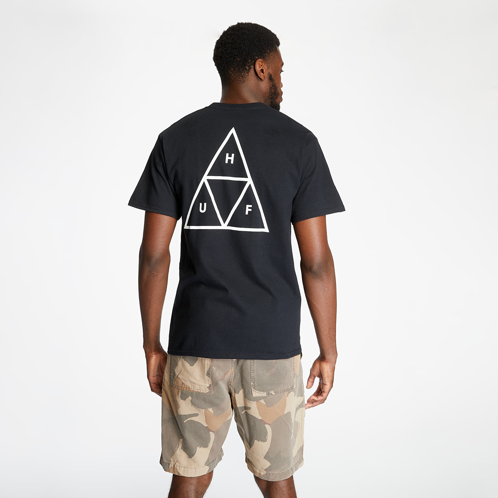Trička HUF Essentials Triple Triangle Tee Black