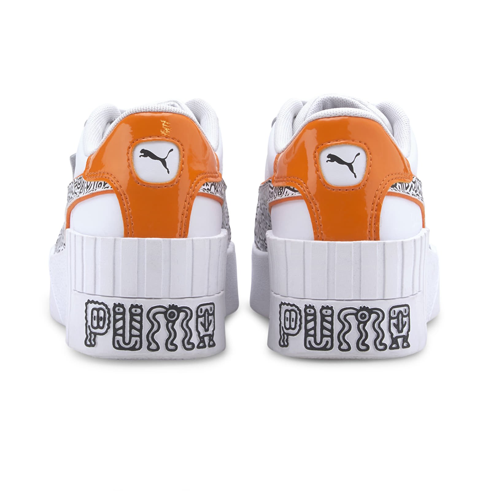 Damen Sneaker und Schuhe Puma Cali Wedge MR DOODLE Puma White-Black-Dragon Fire