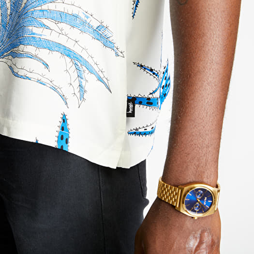 【Stussy×NOMA t.d.】Cactus Rayon Shirt Stussy Mens Short Sleeve Cactus Rayon Shirt White Blue